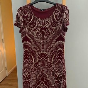 Gold Glitter Patterned Dress